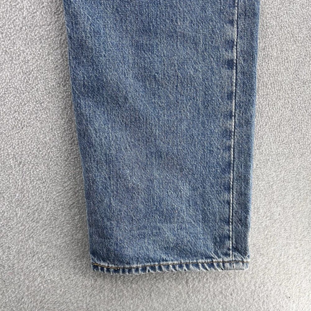 Levis 501 Original Button Fly Jeans Men 36x32 Straight Leg Blue Denim Irregular - Picture 5 of 16